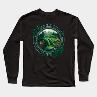 Round Doors and Green Pastures - Fantasy Long Sleeve T-Shirt